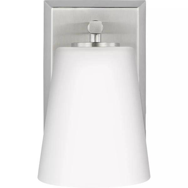 1 Light 120 volt Brushed Nickel Vanity Etched Glass Light Fixture 3