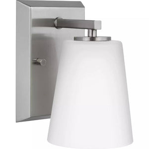 1 Light 120 volt Brushed Nickel Vanity Etched Glass Light Fixture 1