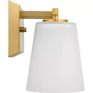 2 Light 120 volt Brushed Gold Vanity Etched Glass Light Fixture 2