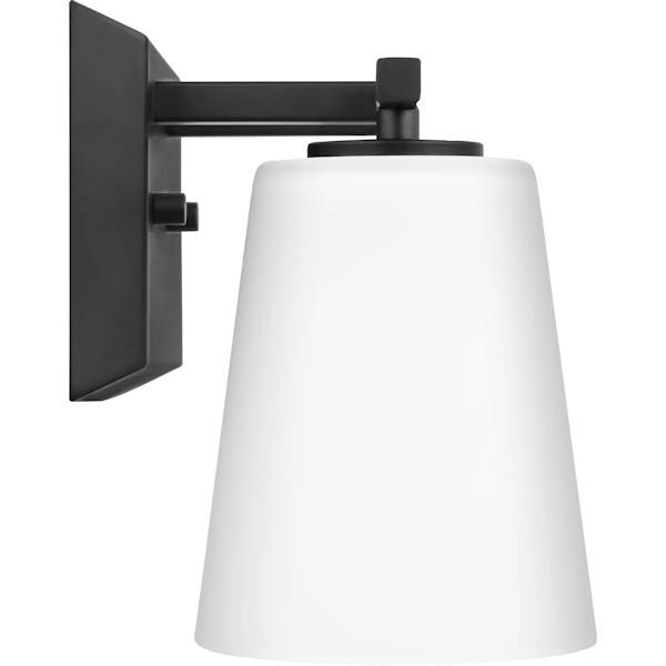 2 Light 120 volt Matte Black Vanity Etched Glass Light Fixture 2