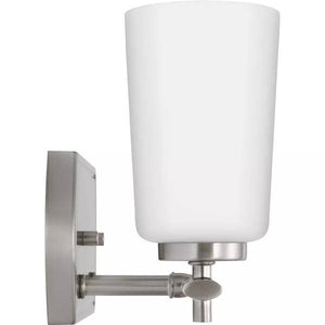 2 Light 120 volt Brushed Nickel Vanity Etched Opal Glass Light Fixture 2