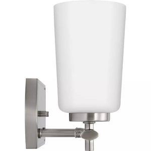 3 Light 120 volt Brushed Nickel Vanity Etched Opal Glass Light Fixture 3