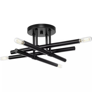 4 Light Matte Black Luxe Style Ceiling Light Fixture 1