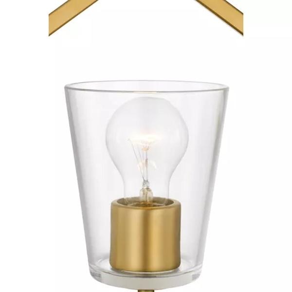 1 Light 120 volt Brushed Gold Clear Glass Shade Semi-Flush Ceiling Light Fixture 2