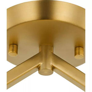 1 Light 120 volt Brushed Gold Clear Glass Shade Semi-Flush Ceiling Light Fixture 3