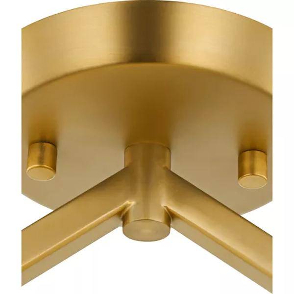 1 Light 120 volt Brushed Gold Clear Glass Shade Semi-Flush Ceiling Light Fixture 3