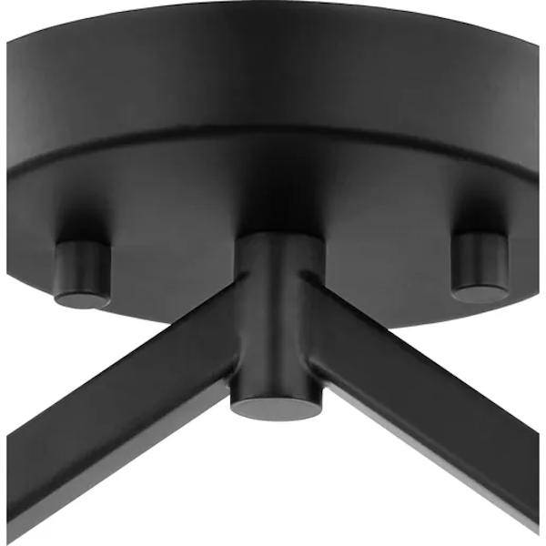 1 Light 120 volt Matte Black Clear Glass Shade Semi-Flush Ceiling Light Fixture 2