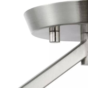 1 Light 120 volt Brushed Nickel Etched White Glass Shade Semi-Flush Ceiling Light Fixture 2