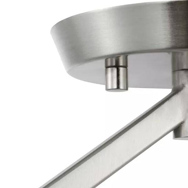 1 Light 120 volt Brushed Nickel Etched White Glass Shade Semi-Flush Ceiling Light Fixture 2
