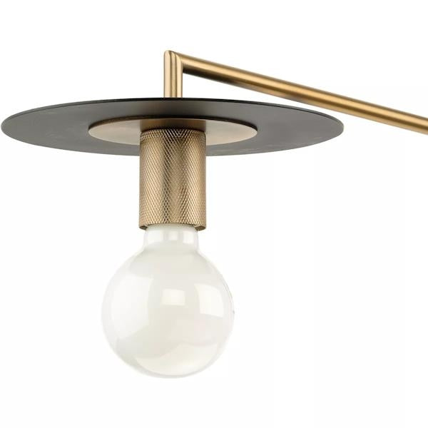 2 Light Brushed Bronze Matte Black Accent Linear Chandelier Light Fixture 2