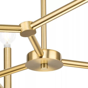 12 Light Brushed Gold Traditional Style Chandelier Light Fixture 2