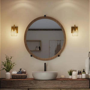1 Light 120 volt Aged Bronze Vanity Clear Seeded Glass Light Fixture 5