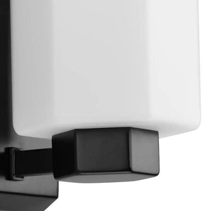1 Light 120 volt Matte Black Vanity Etched Glass Light Fixture 2