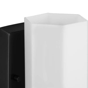 1 Light 120 volt Matte Black Vanity Etched Glass Light Fixture 3