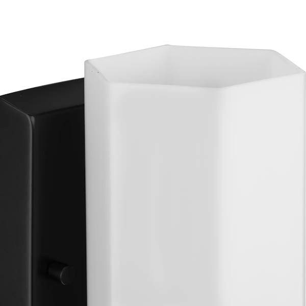 1 Light 120 volt Matte Black Vanity Etched Glass Light Fixture 3