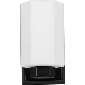 1 Light 120 volt Matte Black Vanity Etched Glass Light Fixture 4