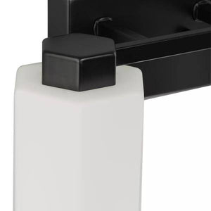 2 Light 120 volt Matte Black Vanity Etched Glass Light Fixture 2