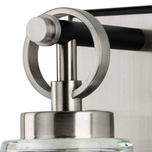 1 Light 120 volt Brushed Nickel Vanity Clear Glass Light Fixture 2
