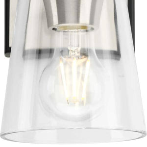 1 Light 120 volt Brushed Nickel Vanity Clear Glass Light Fixture 3