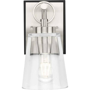 1 Light 120 volt Brushed Nickel Vanity Clear Glass Light Fixture 4