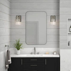 1 Light 120 volt Brushed Nickel Vanity Clear Glass Light Fixture 5