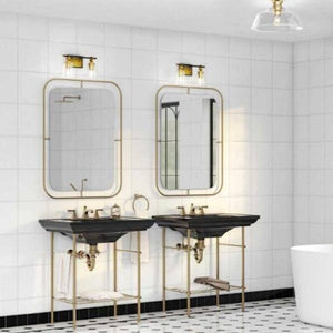 2 Light 120 volt Brushed Nickel Vanity Clear Glass Light Fixture 4