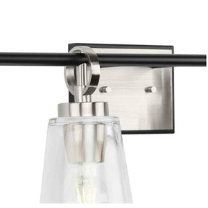 4 Light 120 volt Brushed Nickel Vanity Clear Glass Light Fixture 2