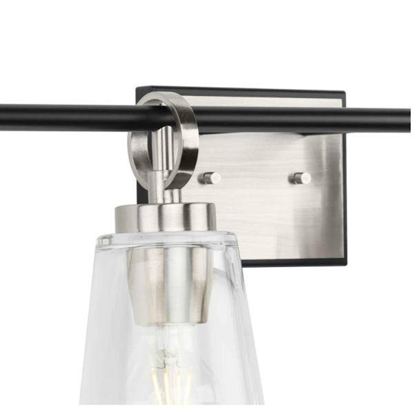 4 Light 120 volt Brushed Nickel Vanity Clear Glass Light Fixture 2