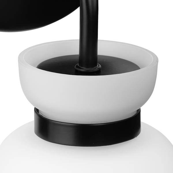 1 Light 120 volt Matte Black Vanity Etched Opal Glass Bell Light Fixture 2