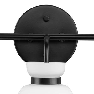 3 Light 120 volt Matte Black Vanity Etched Opal Glass Bell Light Fixture 2