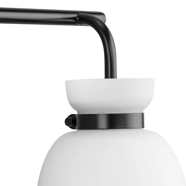 3 Light 120 volt Matte Black Vanity Etched Opal Glass Bell Light Fixture 3