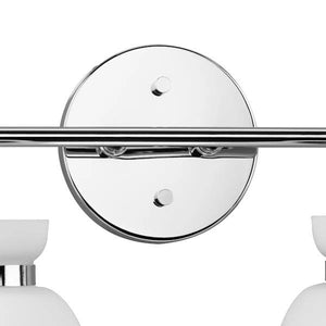 4 Light 120 volt Polished Chrome Vanity Etched Opal Glass Bell Light Fixture 3