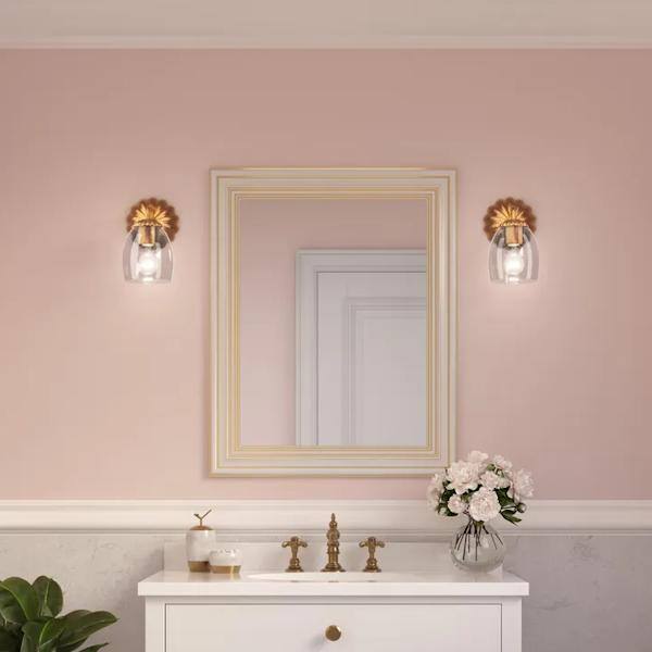 1 Light 120 volt Gold Vanity Clear Glass Light Fixture 4