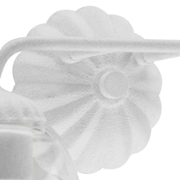 2 Light 120 volt White Plaster Vanity Clear Glass Light Fixture 4