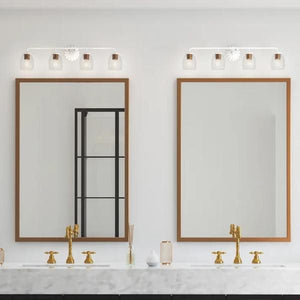 4 Light 120 volt White Plaster Vanity Clear Glass Light Fixture 5