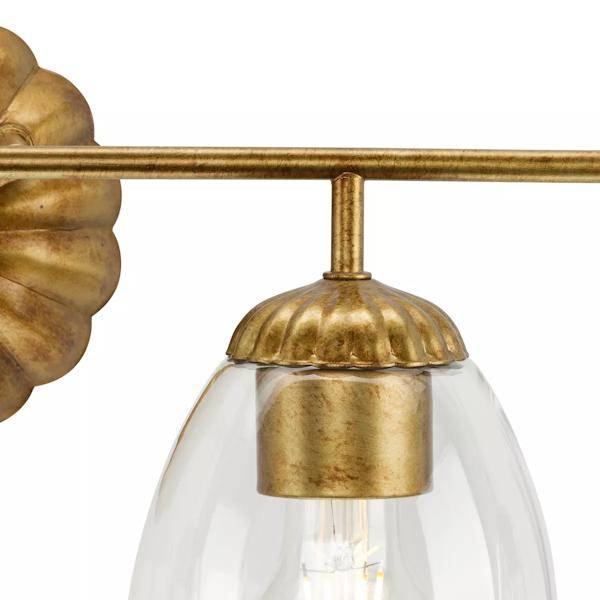 4 Light 120 volt Gold Vanity Clear Glass Light Fixture 2