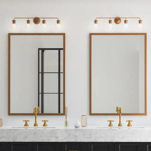 4 Light 120 volt Gold Vanity Clear Glass Light Fixture 5
