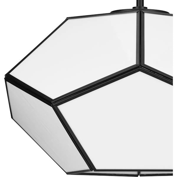 3 Light 120 volt Matte Black White Art Glass Ceiling Light Fixture 2