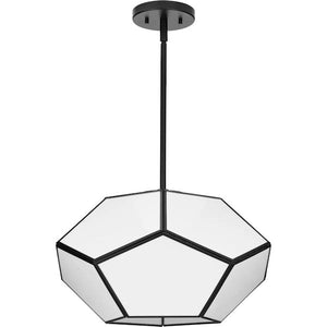 3 Light 120 volt Matte Black White Art Glass Ceiling Light Fixture 3