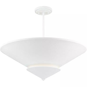 4 Light White Plaster Painted Steel Cone Ceiling Light Fixture 2