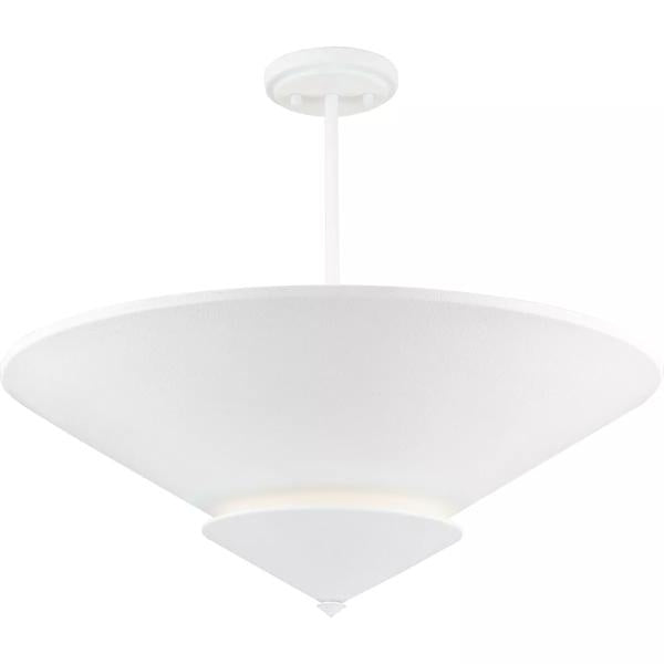 4 Light White Plaster Painted Steel Cone Ceiling Light Fixture 2