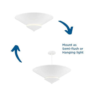 4 Light White Plaster Painted Steel Cone Ceiling Light Fixture 3