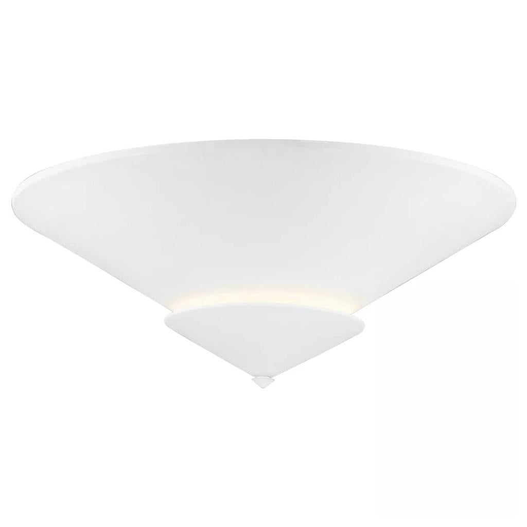 4 Light White Plaster Painted Steel Cone Ceiling Light Fixture 1