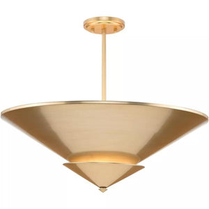 4 Light Soft Gold Painted Steel Cone Ceiling Light Fixture 2