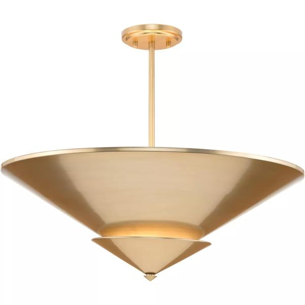 4 Light Soft Gold Painted Steel Cone Ceiling Light Fixture 2