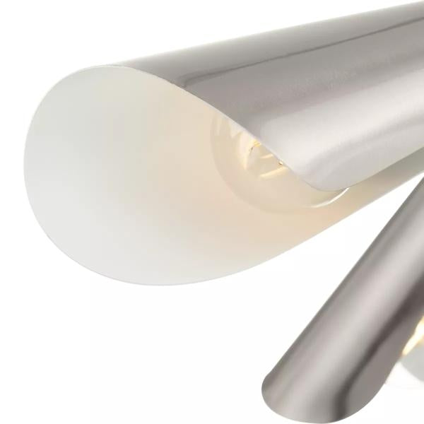 2 Light Brushed Nickel Painted White Inside Ceiling Light Fixture 2