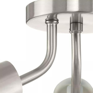 2 Light Brushed Nickel Painted White Inside Ceiling Light Fixture 3