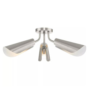 2 Light Brushed Nickel Painted White Inside Ceiling Light Fixture 1