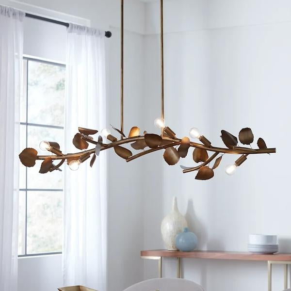 7 Light Gold Ombre Linear Chandelier Light Fixture 3