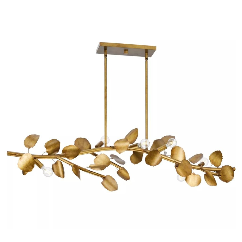7 Light Gold Ombre Linear Chandelier Light Fixture 1